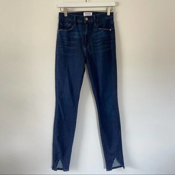 FRAME Ali High Rise Skinny Split Cuff Ankle Jeans Size 27 - Picture 3 of 8